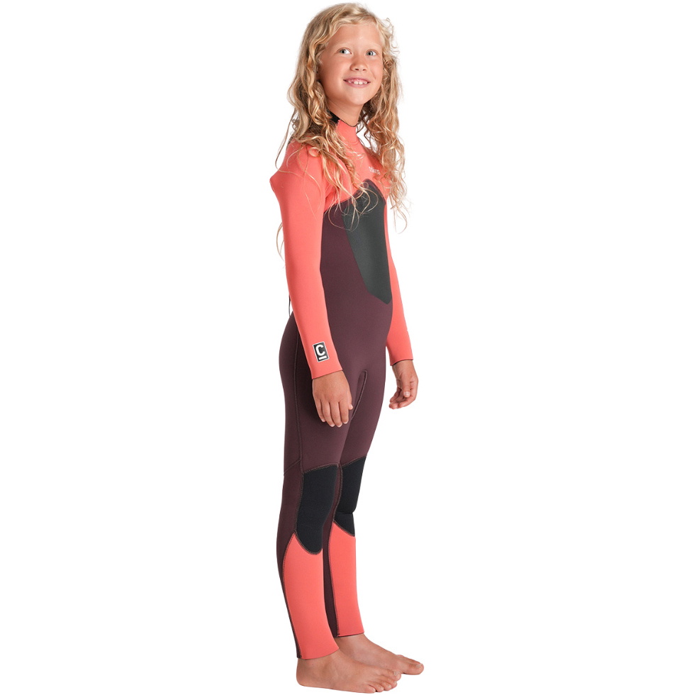 2026 C-Skins Junior Nuwave Legend 4/3mm Back Zip Wetsuit C-NLE43JBZ - Rust / Coral Flame / Blue